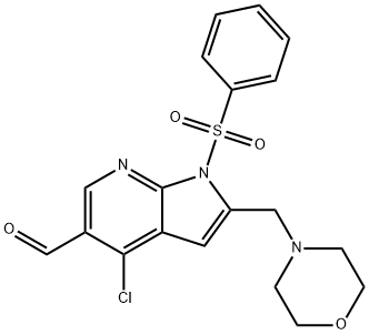 1H-Pirrolo[2,3-b]piridina-5-carboxaldeído, 4-cloro-2-(4-morfolinilmetil)-1-(fenilsulfonil)-