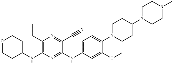 2-pirazinacarbonitrila, 6-etil-3-[[3-metoxi-4-[4-(4-metil-1-piperazinil)-1-piperidinil]fenil]amino]-5-[(tetrahidro-2H-piran- 4-il)amino]-