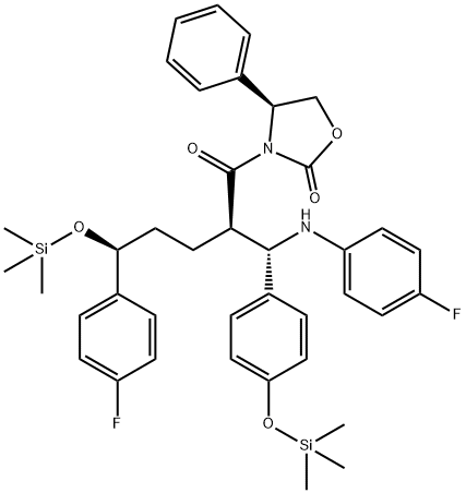 3-[(2R,5S)-5-(4-Fluorofenil)-2-[(S)-[(4-fluorofenil(amino)]][4-[trimetilsilil]-oxi]fenil]metil]-1- oxo-5-[(trimetilsili)-oxi]pentil]-4-fenil-(4S)-2-oxazolidinona