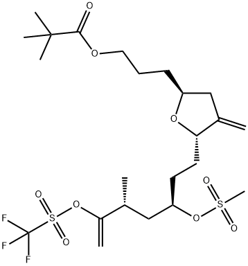 3-((2S,5S)-5-((3R,5R)-5-Metil-3-((metilsulfonil)oxi)-6-(((trifluorometil)sulfonil)oxi)hept-6-en-1- il)-4-metilenotetrahidrofuran-2-il)pivalato de propila