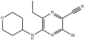 3-bromo-6-etil-5-((tetrahidro-2H-piran-4-il)amino)pirazina-2-carbonitrila