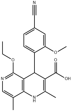 Ácido 4-(4-ciano-2-metoxifenil)-5-etoxi-2,8-dimetil-1,4-di-hidro-1,6-naftiridina-3-carboxílico