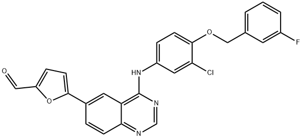 5-[4-((3-Cloro-4-((3-fluorobenzil)oxi)fenil)amino)quinazolin-6-il]-2-furaldeído