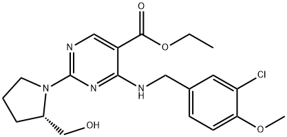 Ácido 5-piriMidinecarboxílico,4-[[(3-cloro-4-Metoxifenil)Metil]aMino]-2-[(2S)-2-(hidroxiMetil)-1-pirrolidinil]-, éster etílico