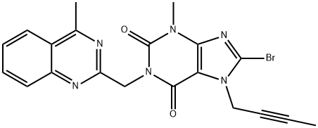 8-Bromo-7-but-2-inil-3-metil-1-(4-metil-quinazolin-2-ilmetil)-3,7-di-hidro-purina-2,6-diona