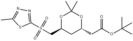 Ácido D-eritro-hexônico, 2,4,6-trideoxi-3,5-O-(1-metiletilideno)-6-[(5-metil-1,3,4-tiadiazol-2-il)sulfonil]- , éster 1,1-dimetiletílico
