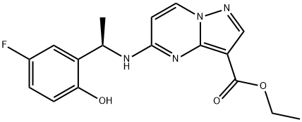 (R)-5-((1-(5-fluoro-2-hidroxifenil)etil)amino)pirazolo[1,5-a]pirimidina-3-carboxilato de etila