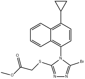 2-(5-broMo-4-(4-ciclopropilnaftalen-1-il)-4H-1,2,4-triazol-3-iltio)acetato de metila