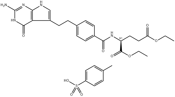 Ácido N-[4-[2-(2-Amino-4,7-dihidro-4-oxo-3H-pirrolo[2,3-d]pirimidin-5-il)etil]benzoil]-L-glutâmico 1, 5-éster dietílico 4-metilbenzenossulfonato