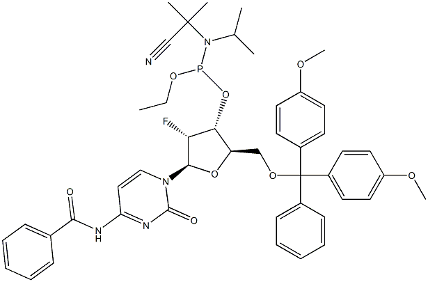 N4-Benzoil-2'-desoxi-5'-O-DMT-2'-fluoro-citidina fosforamidita