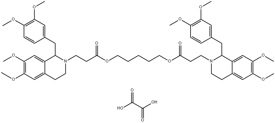 pentametileno bis[1-(3,4-dimetoxibenzil)-3,4-di-hidro-6,7-dimetoxi-1H-isoquinolina-2-propionato], dioxalato