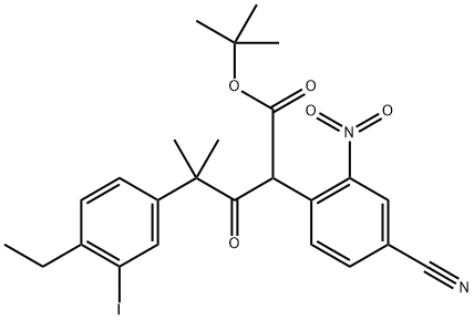 terc-butil 2-(4-ciano-2-nitrofenil)-4-(4-etil-3-iodofenil)-4-metil-3-oxopentanoato