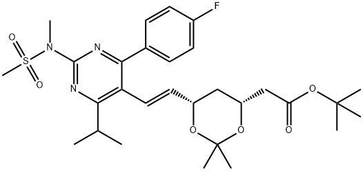 terc-Butil 6-[(1E)-2-[4-(4-fluorofenil)-6-(1-metiletil)-2-[metil(metilsulfonil)amino]-5-pirimidinil]etenil]-2,2- dimetil-1,3-dioxano-4-acetato